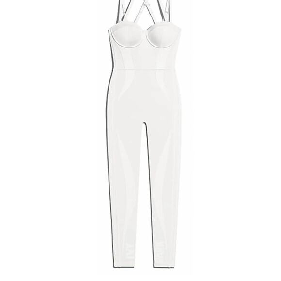 Adidas x Ivy Park 3-Stripes Tight Jumpsuit Catsuit Core White Size XS Designer - Picture 1 of 16